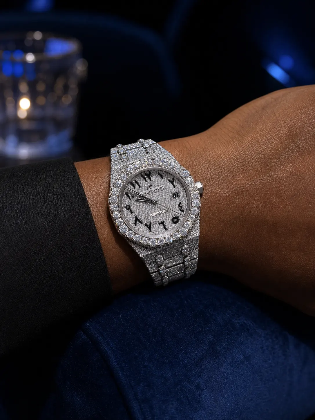 Royal Oak 15400 Icedout Watch with Arabic Dial D1147519352