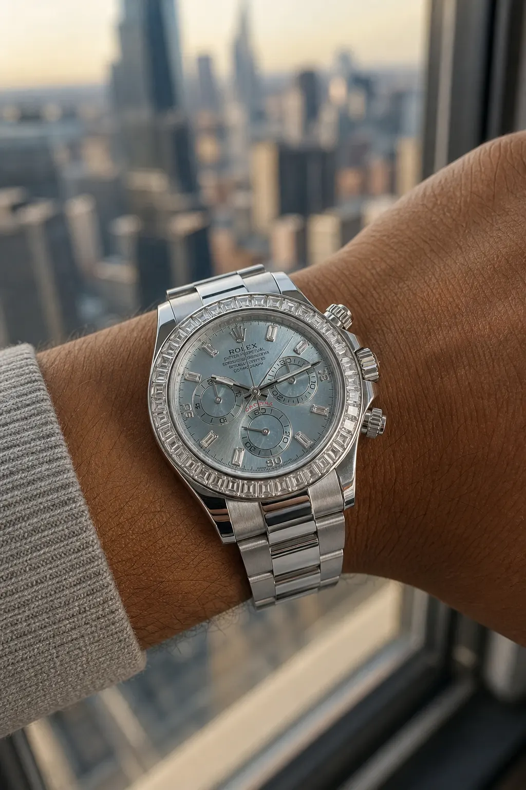 Cosmograph Daytona Icedout Watch with Baguette Bezel D810019361