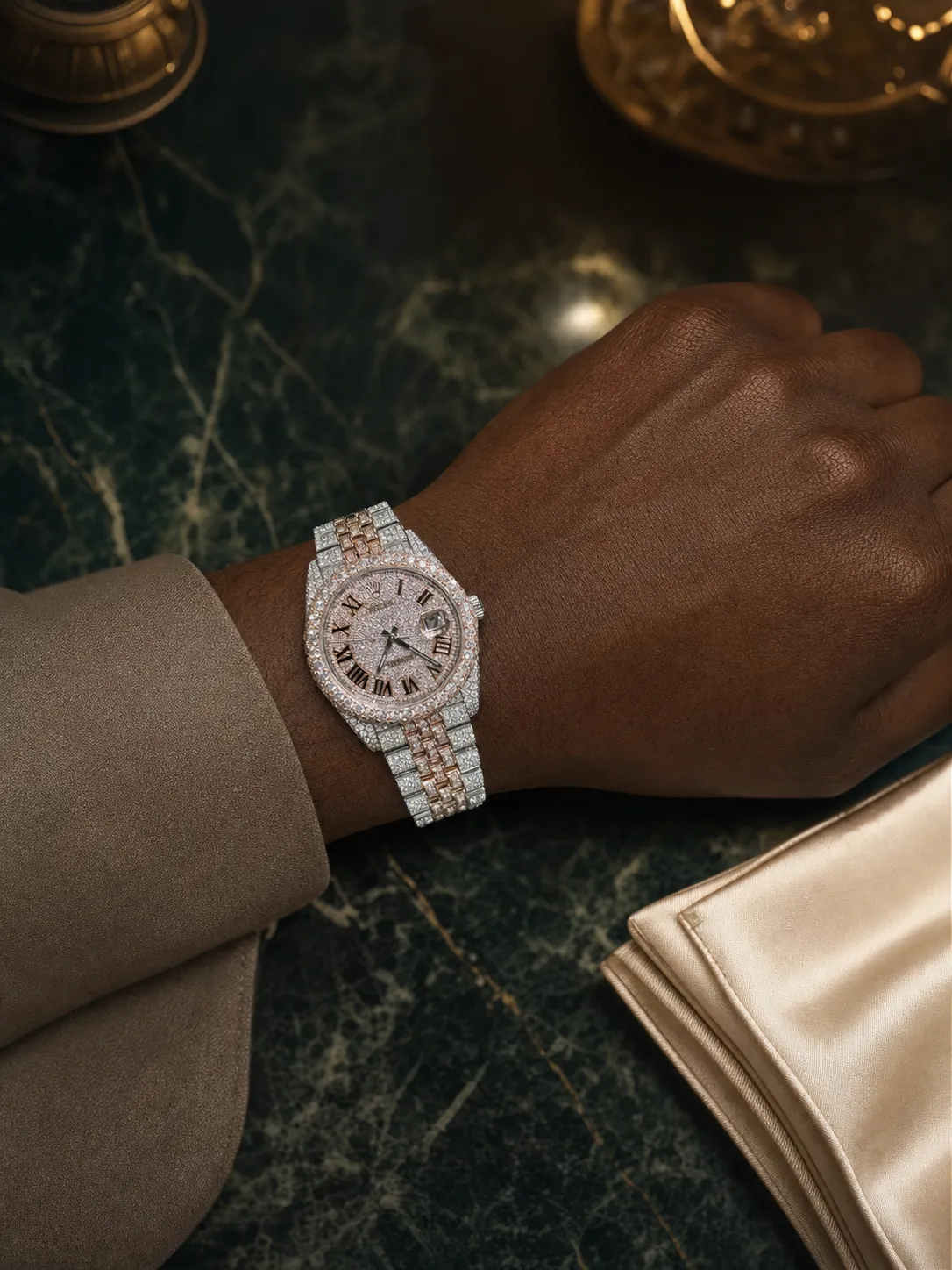 Datejust 41mm Pavé Dial Icedout Watch D1147519365