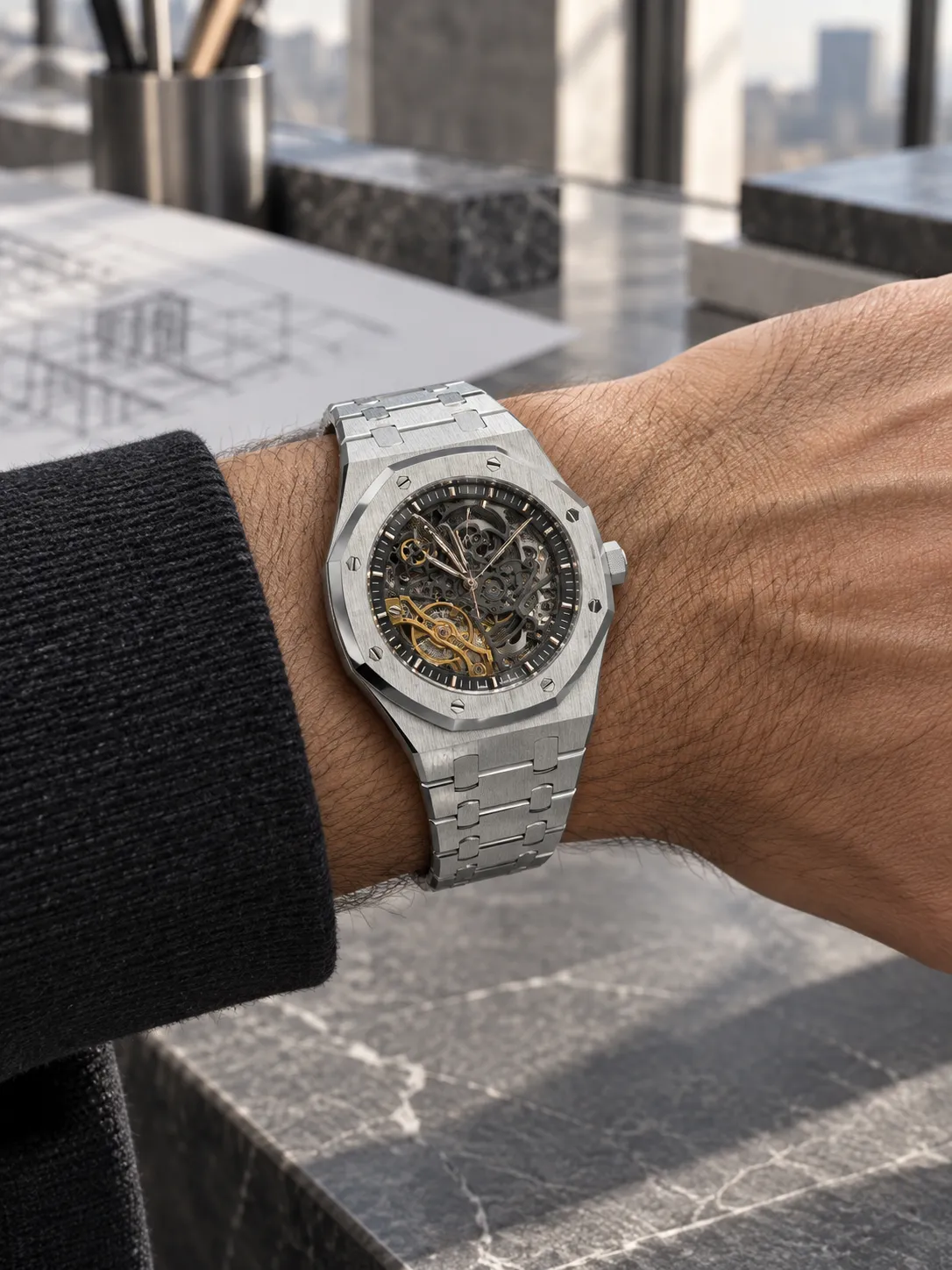Audemars Piguet Royal Oak Openworked Silver-tone Watch 0429 D425319839