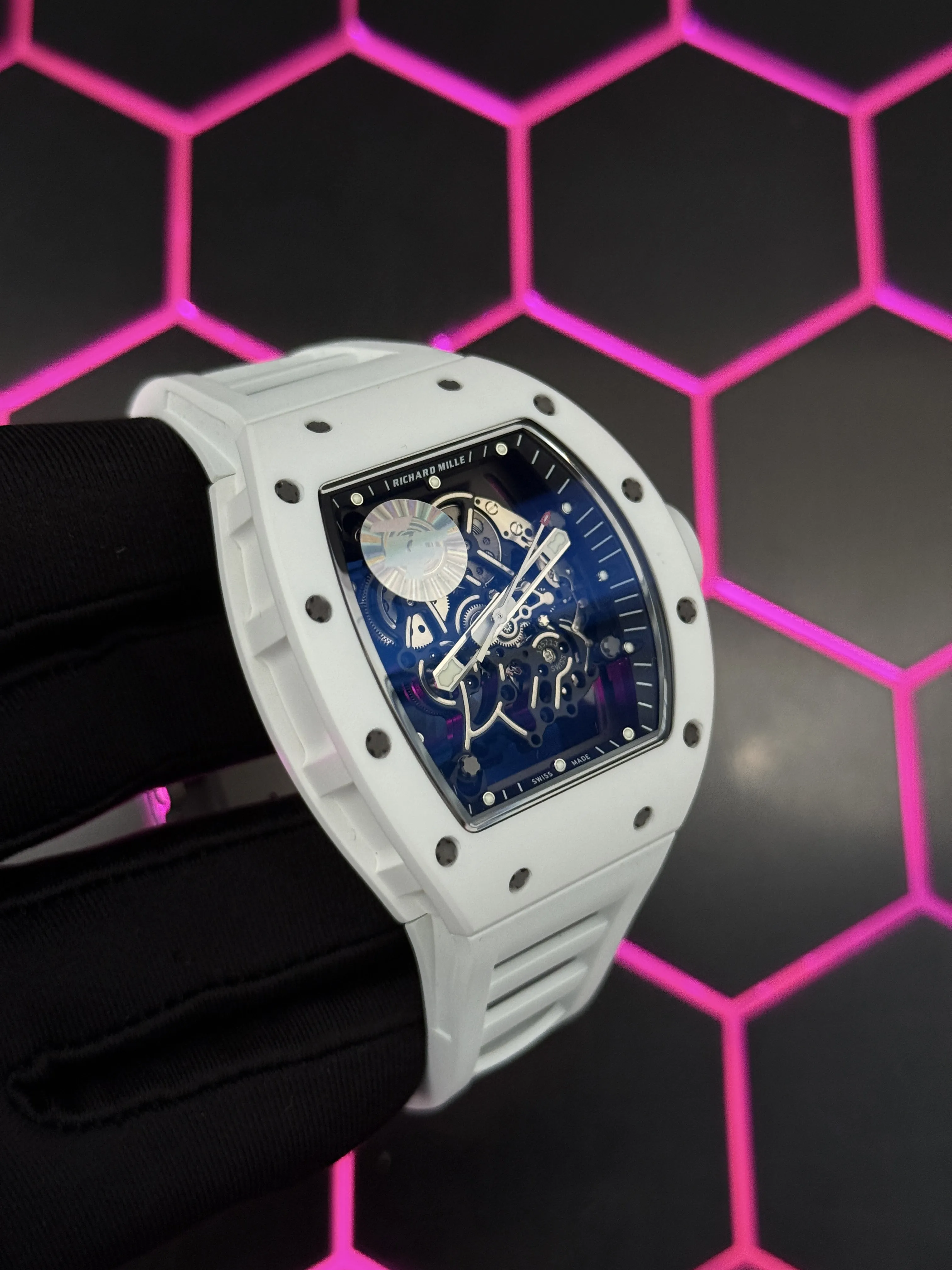 Richard Mille Tonneau Skeleton White Watch 0480 D621019856 — view 3