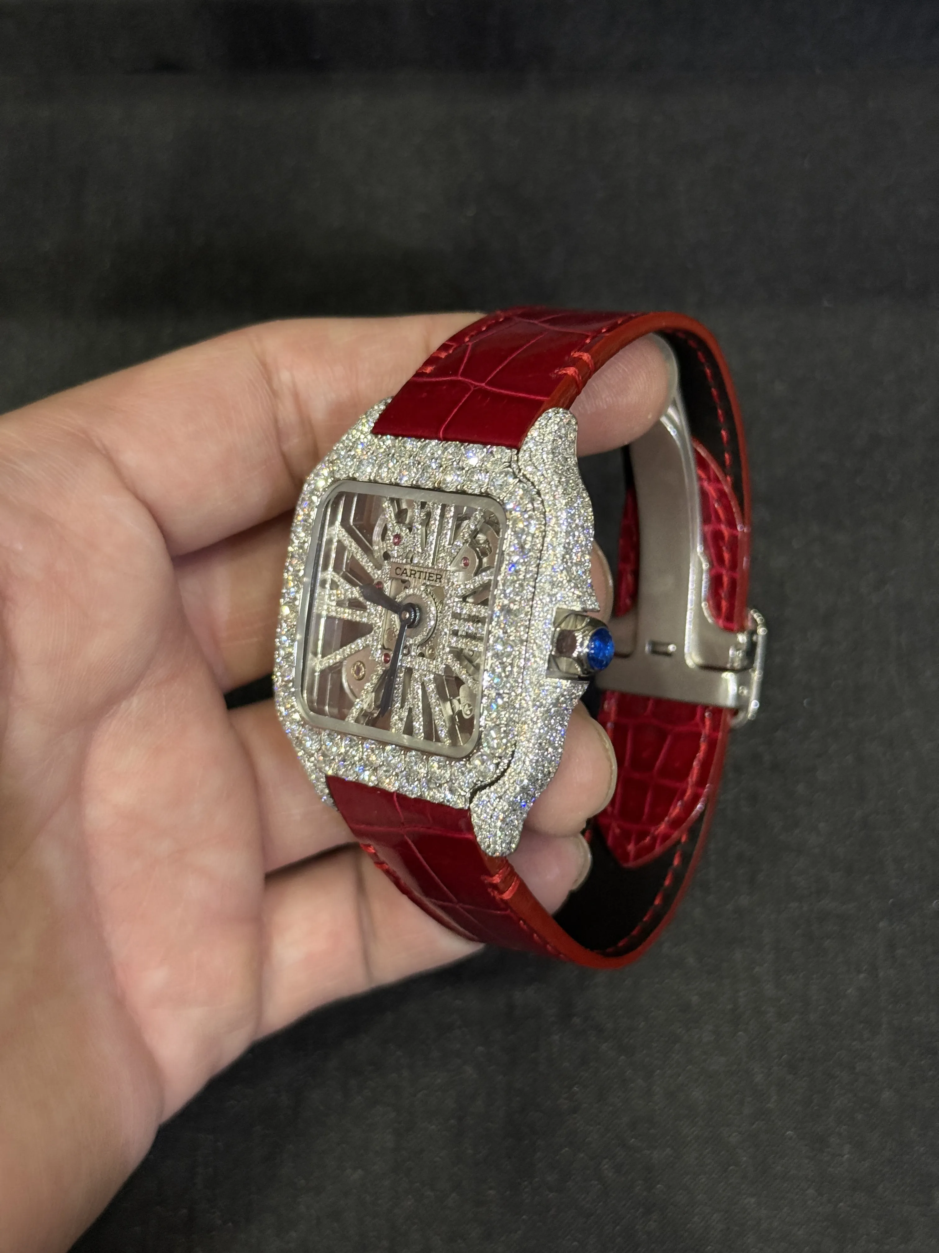Cartier Santos Skeleton Silver-tone Watch 0523 D877519871 — view 4