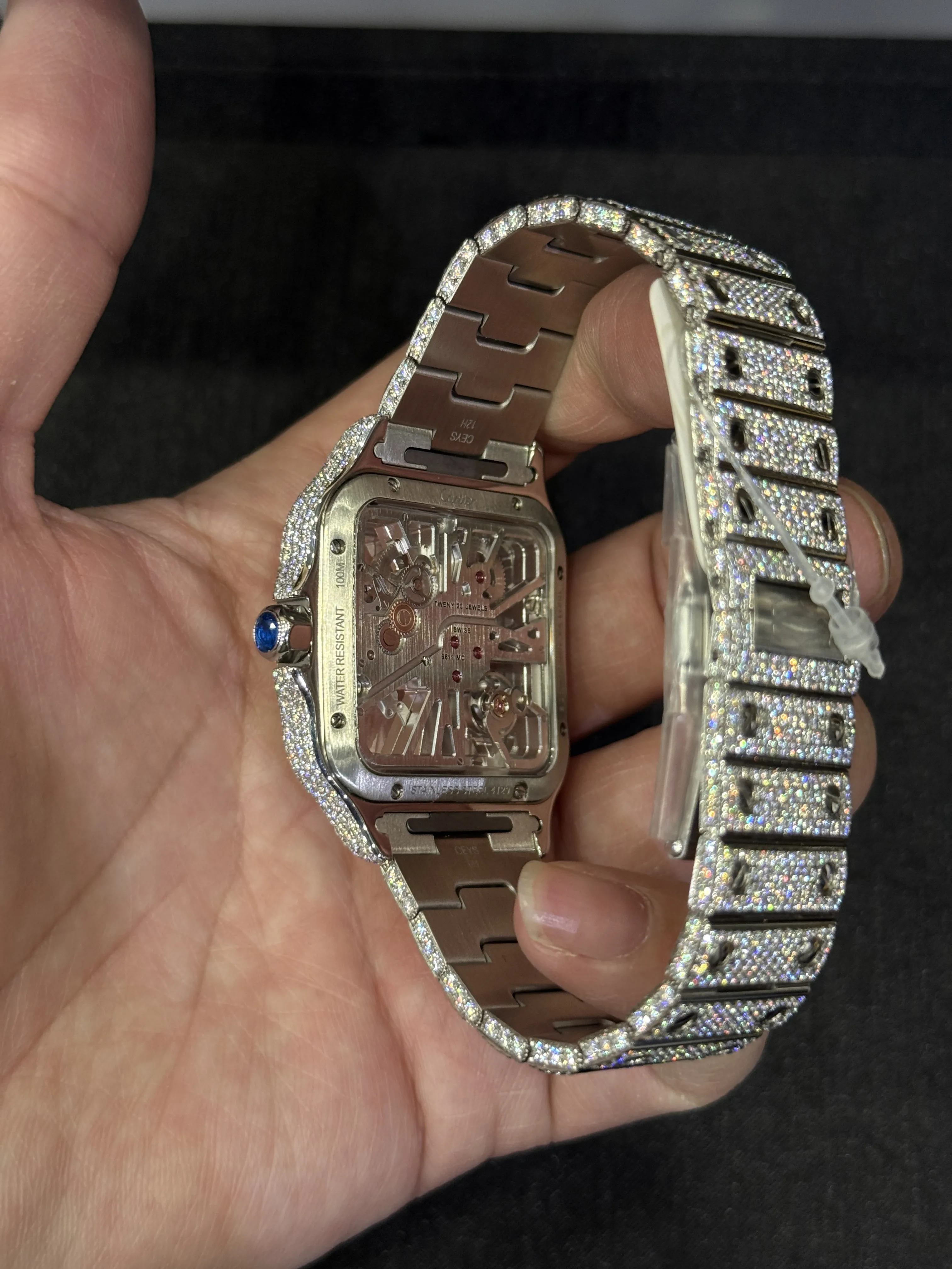Cartier Santos Skeleton Silver-tone Watch 0525 D1215019873 — view 6