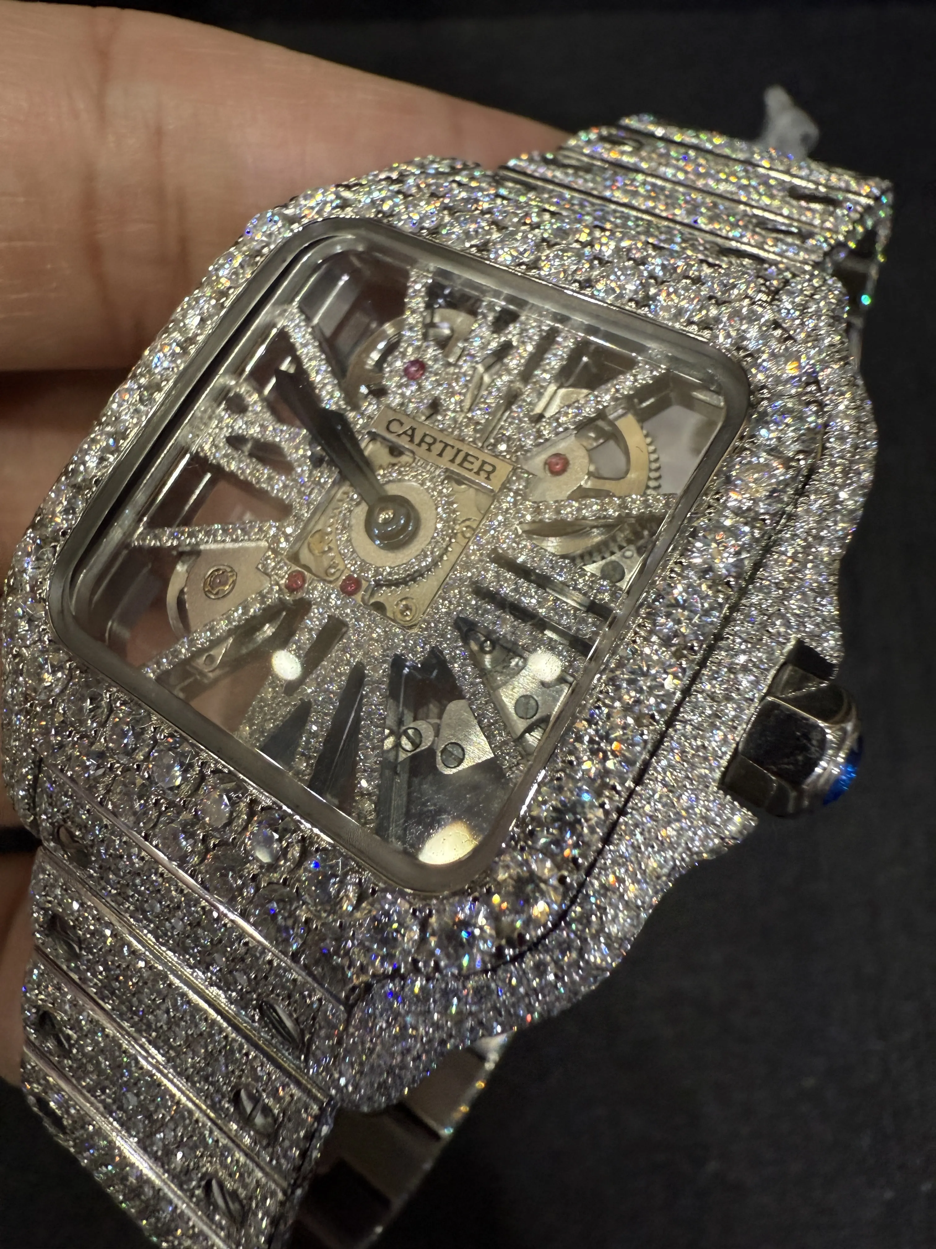 Cartier Santos Skeleton Silver-tone Watch 0525 D1215019873 — view 10