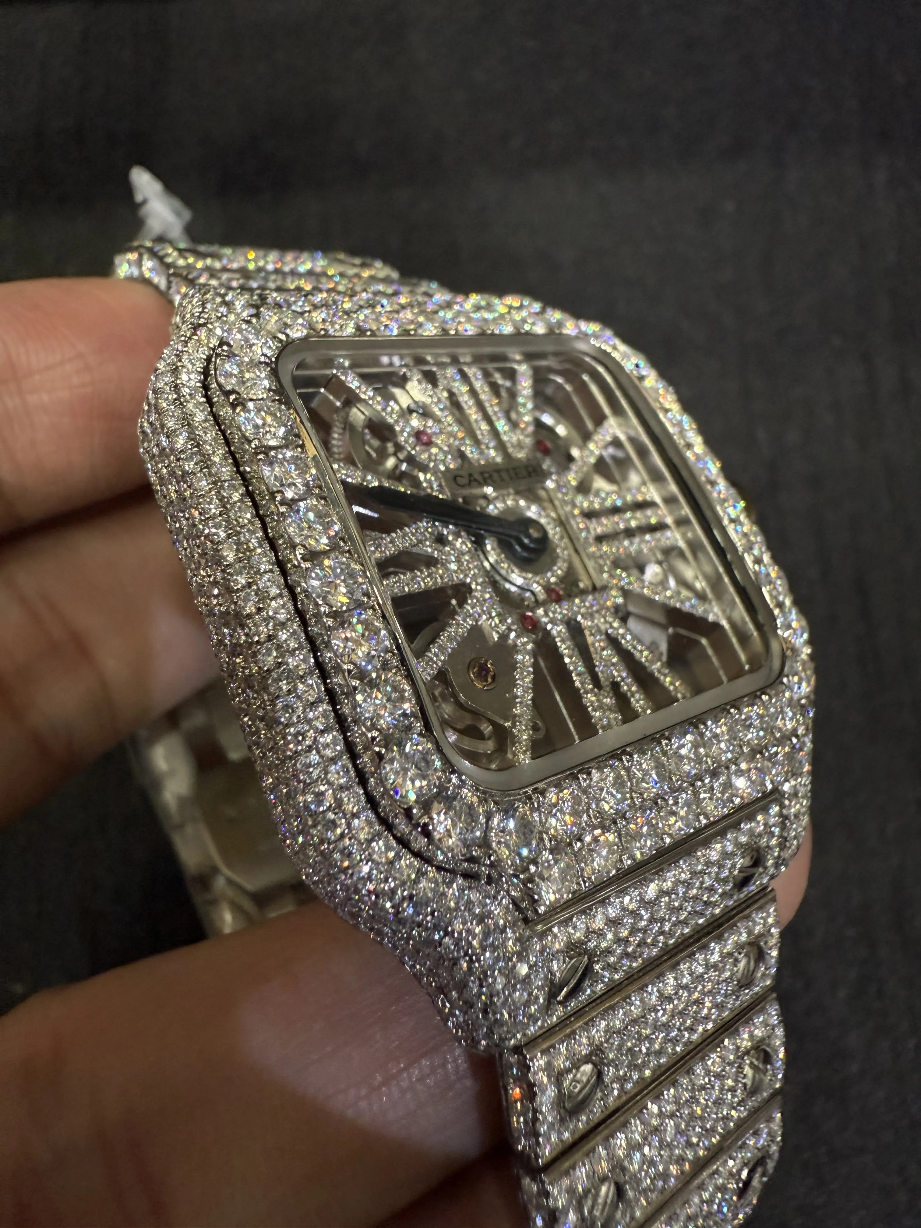 Cartier Santos Skeleton Silver-tone Watch 0525 D1215019873 — view 12
