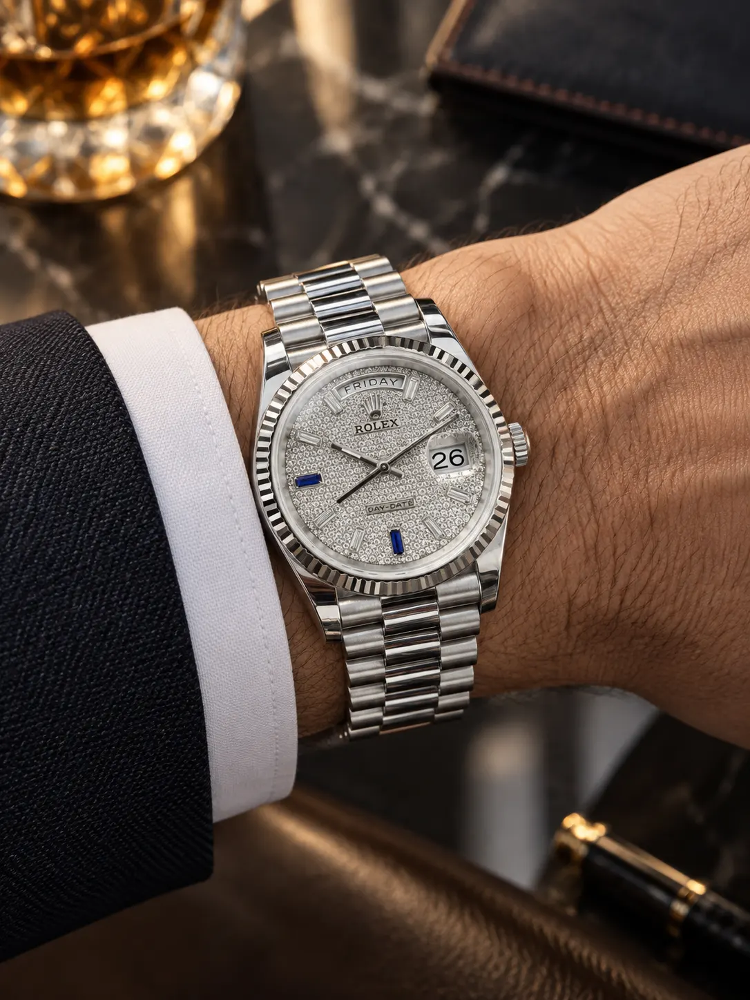Rolex Day-Date Silver-tone Watch 0602 D607519901