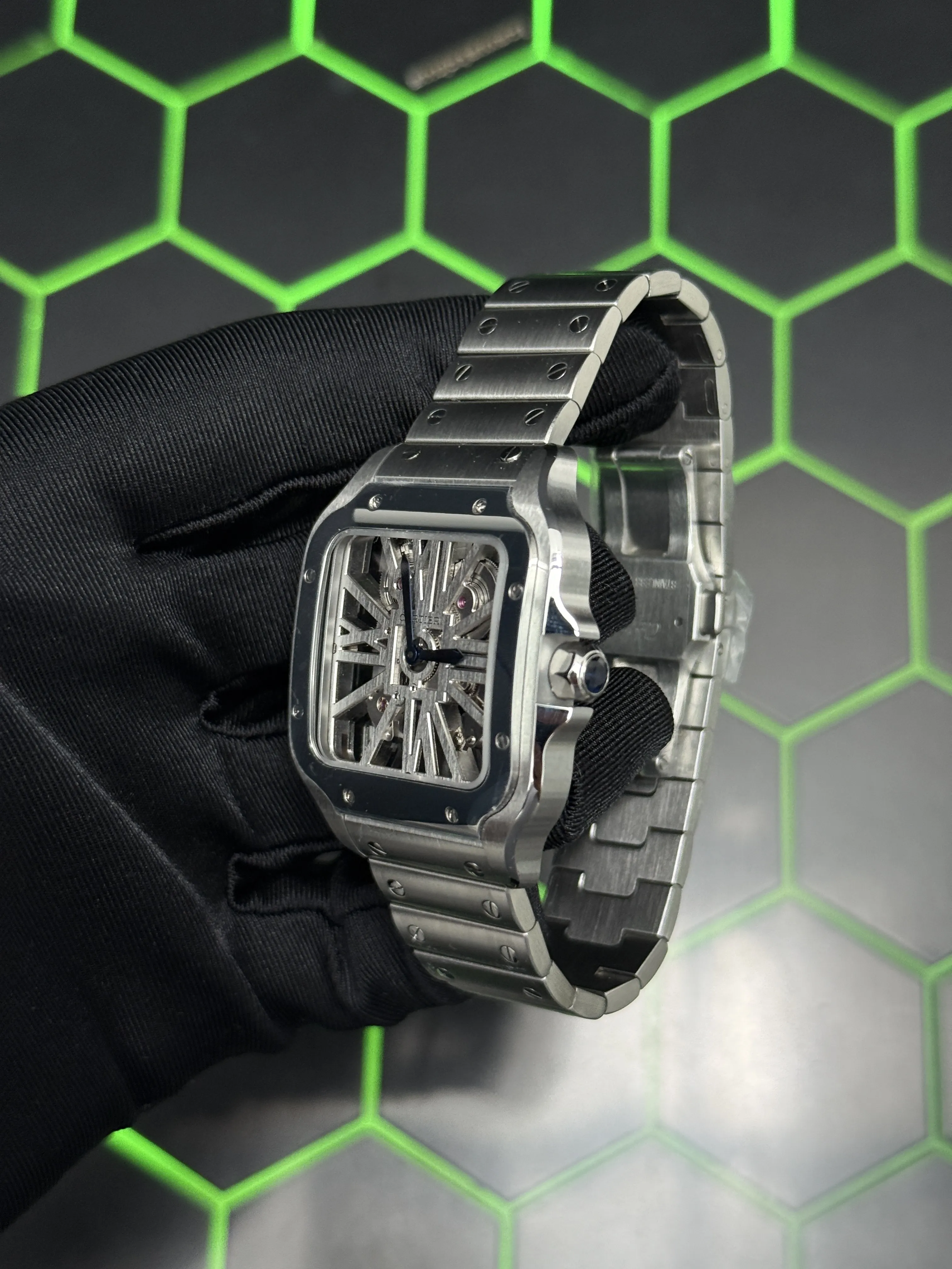 Cartier Santos Skeleton Silver-tone Watch 0604 D459019902 — view 5