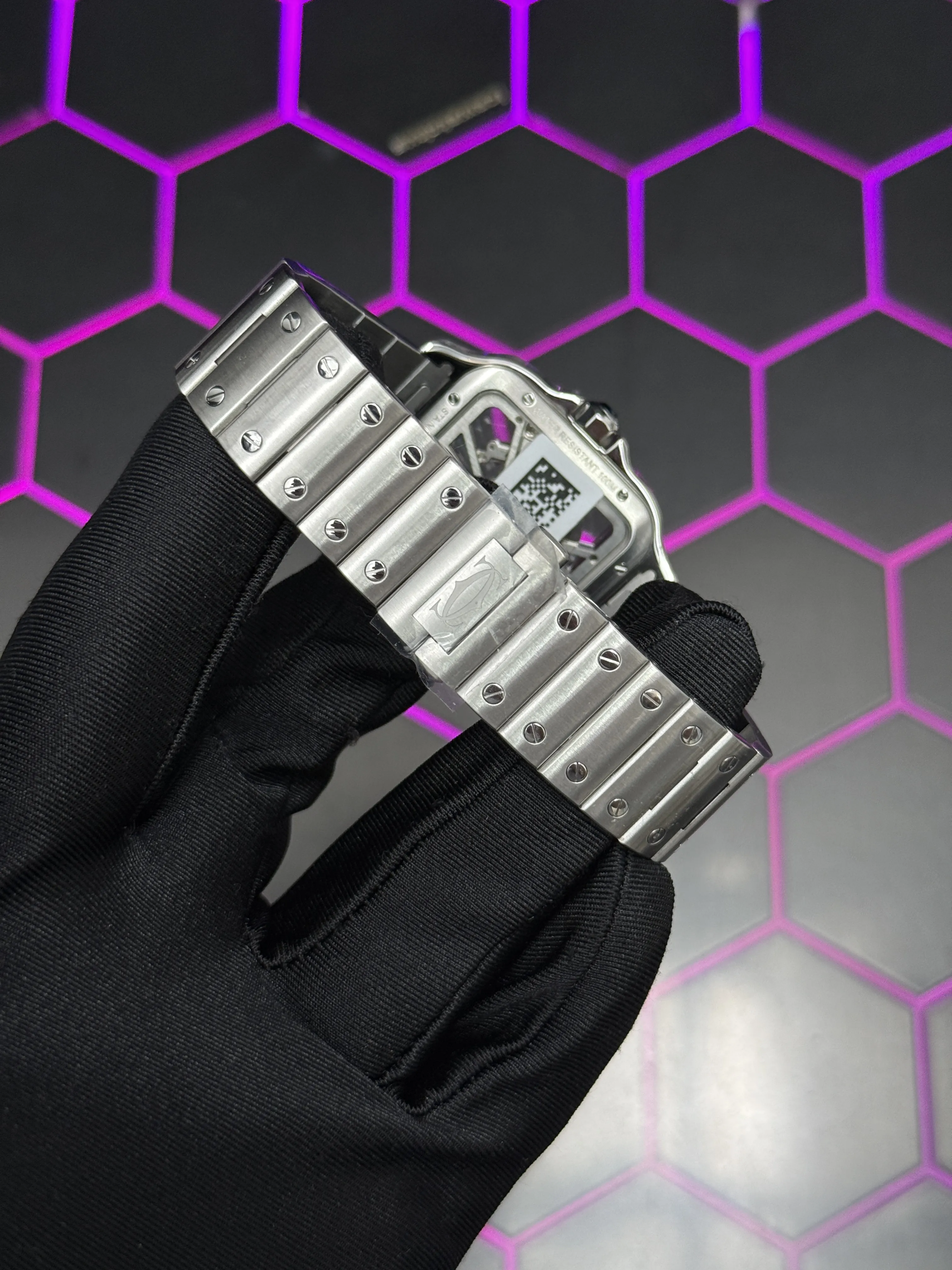Cartier Santos Skeleton Silver-tone Watch 0604 D459019902 — view 8