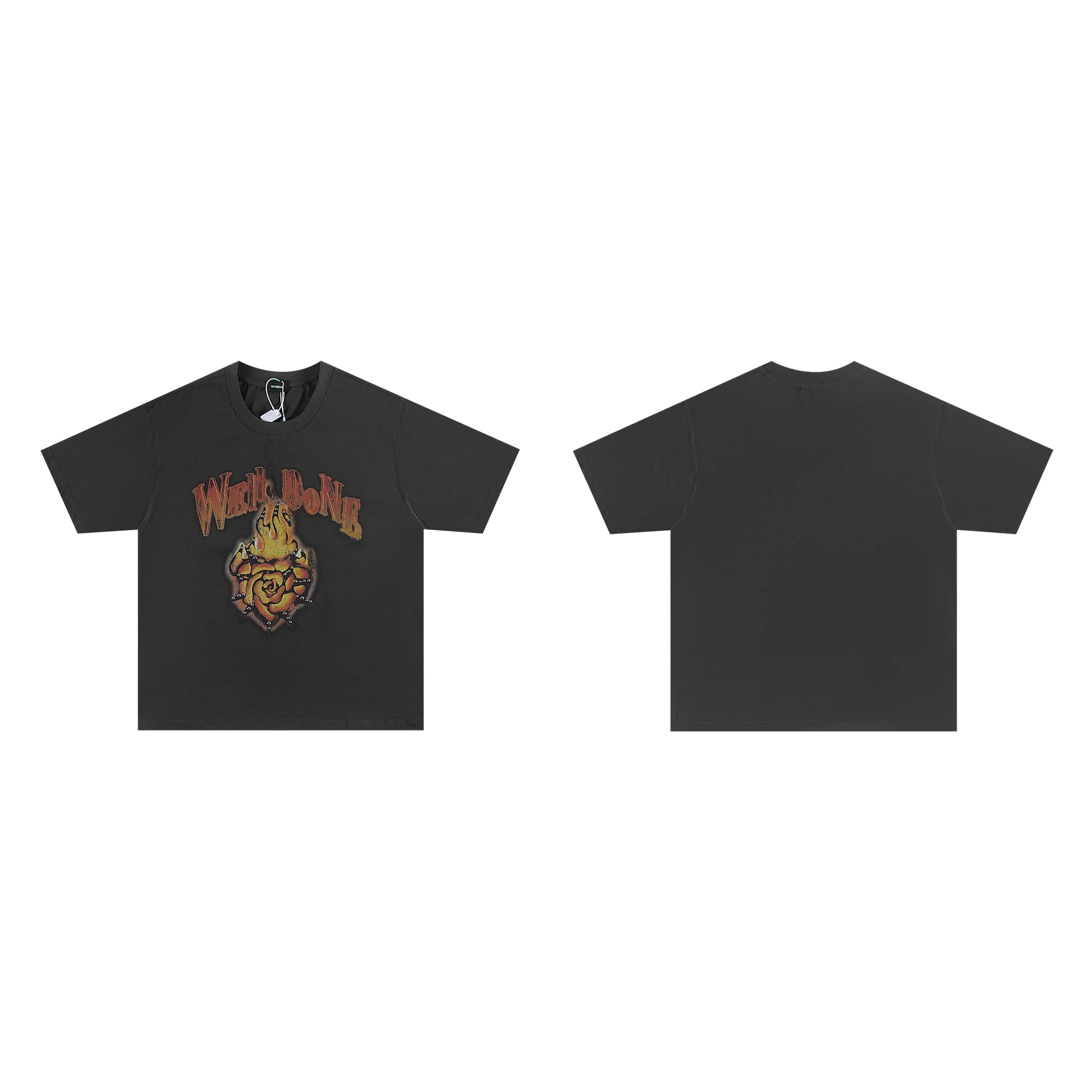 Flame Rose Graphic Oversized T-Shirt D10511800
