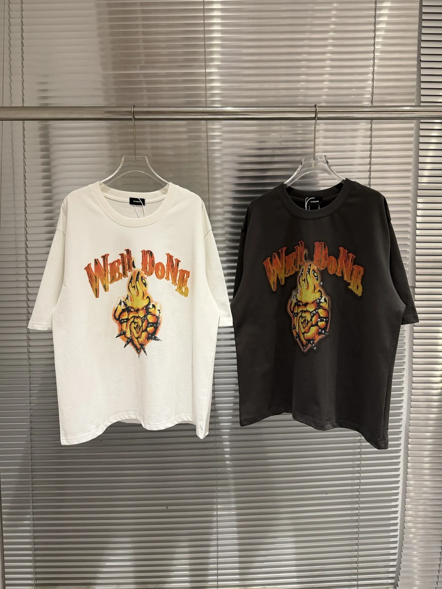 Flame Rose Graphic Oversized T-Shirt D10511799